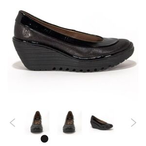 Fly London Yoko Women's Black Wedge Slip On